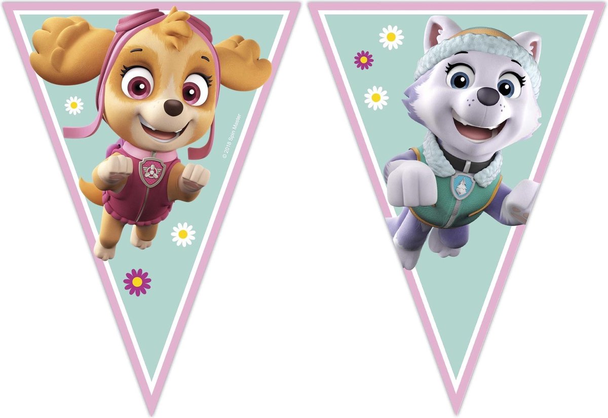 PROCOS - Stella + Everest Paw Patrol vlaggenslinger - Decoratie > Slingers en hangdecoraties