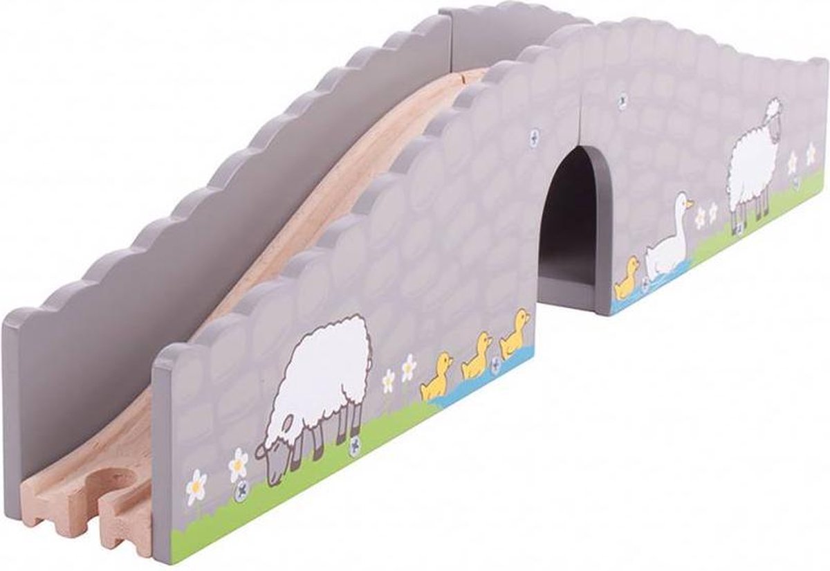 Bigjigs - Trein - Brug - Boerderij