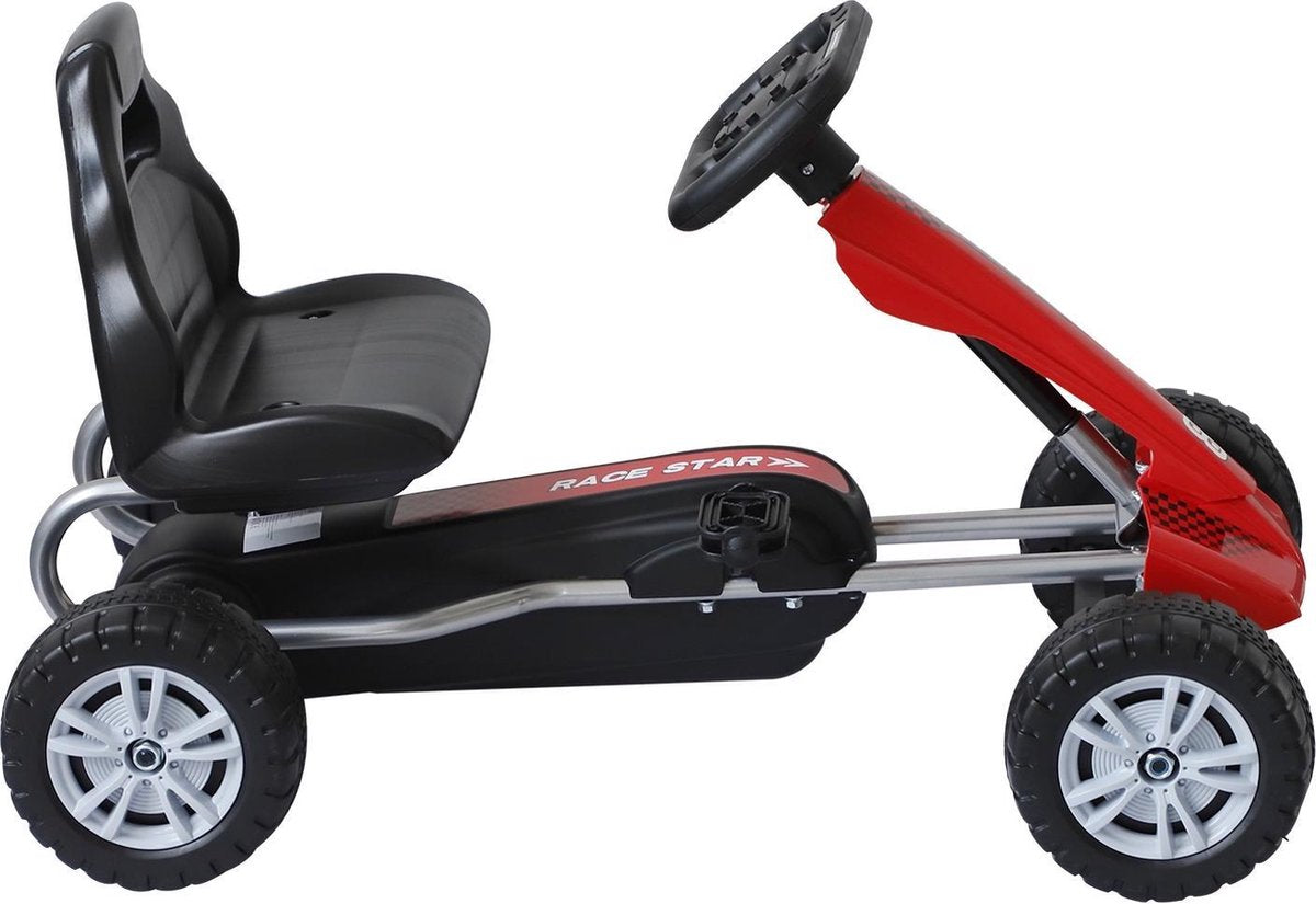 HOMCOM Skelter trapauto Go-Kart rood
