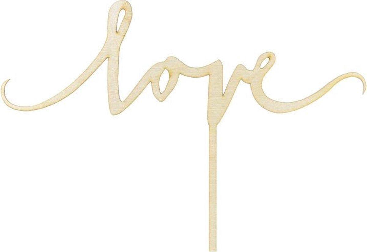 Houten taarttopper Love | Bruidstaart