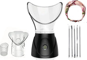 JT Beauty Care Gezichtsstomer Inclusief Mee Eter Verwijderaar en Hoofdband – Gezichtssauna - Gezichtsreiniger – Gezicht Verzorging – Verkoudheid – Face Steamer – Facial Cleanser – Stoomapparaat – Poriën – Huid Reinigen – Acne – Sauna - Zwart