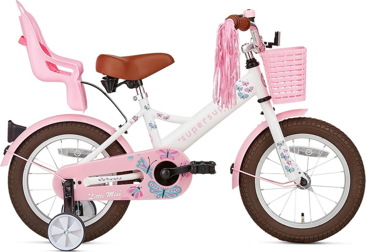 Supersuper Little Miss Kinderfiets - 14 inch - Wit