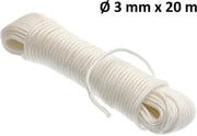 Scheerlijn touw 3 mm x 20 m wit (PP)