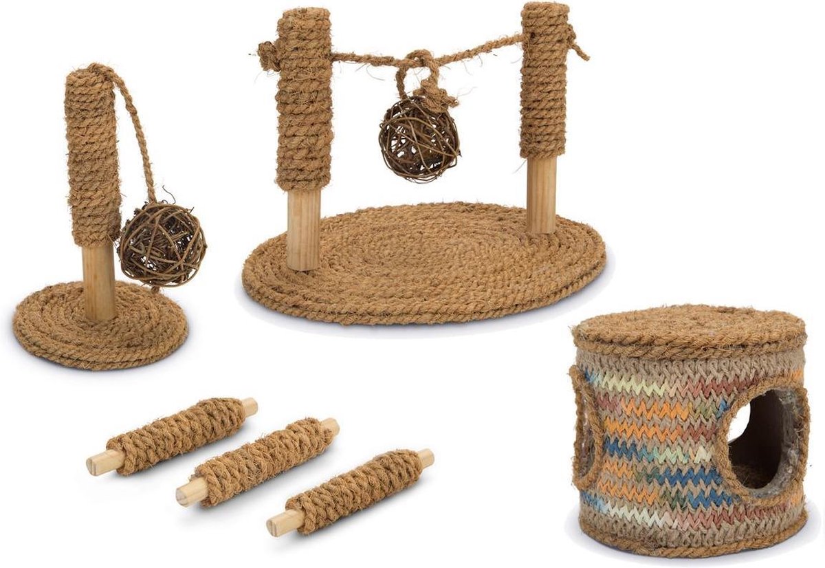 Coconut rope play pole 10x10x16;5cm