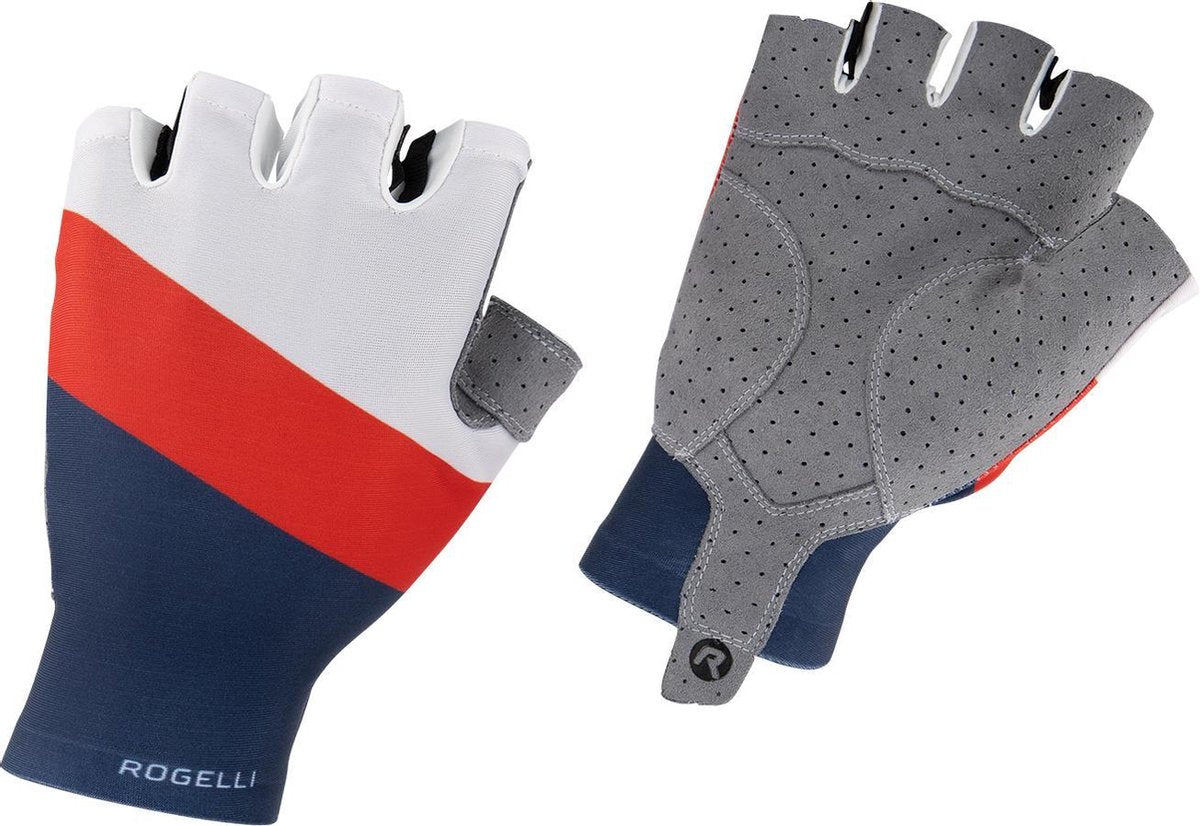Rogelli Wielerhandschoen Kai Blau/Rood/Wit 2XL