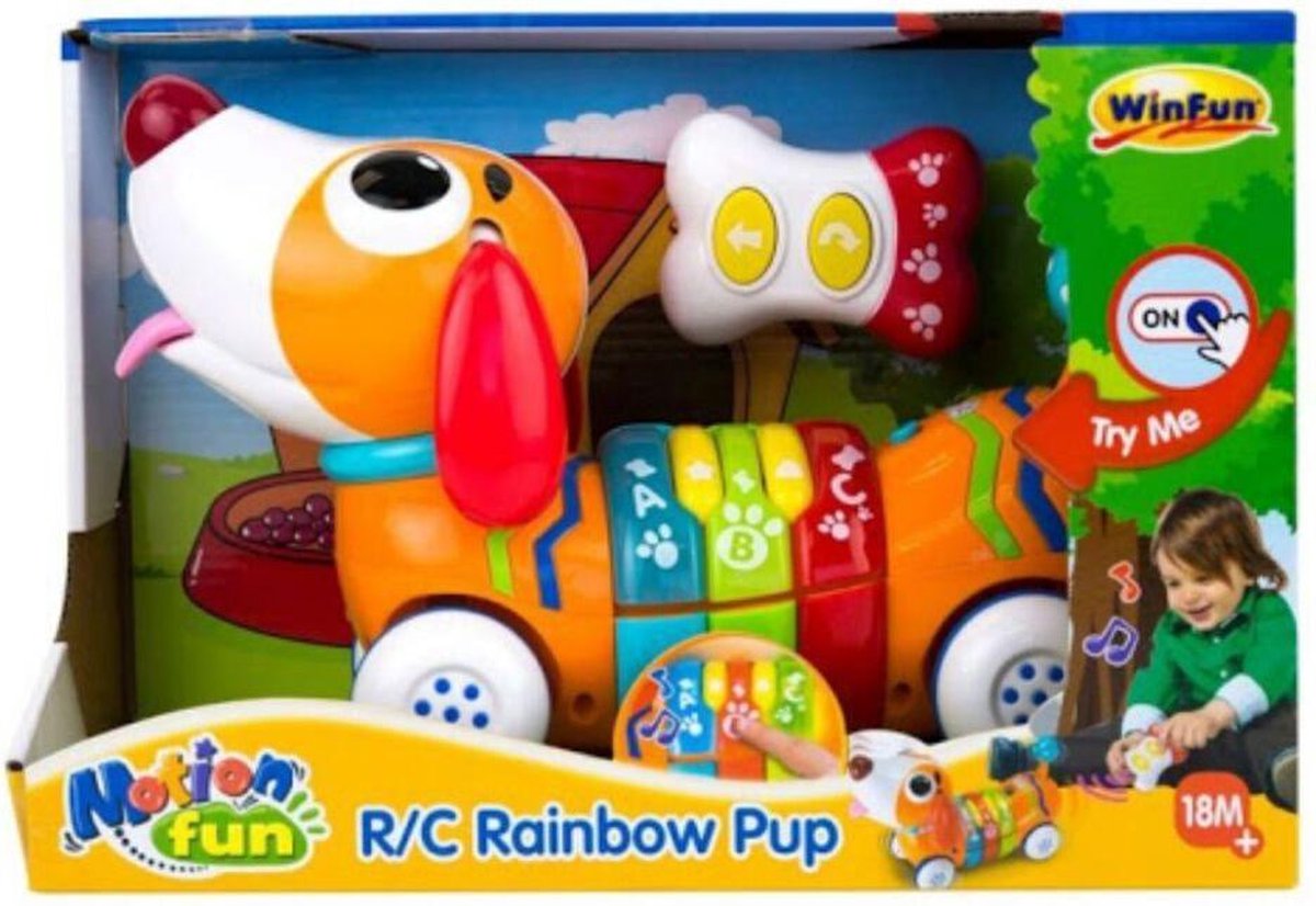 WinFun RC Leer en Speel Regenboog Pup + Geluid
