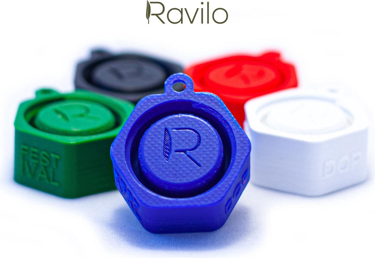 Ravilo® Festival Dop met vakje voor oordopjes Blauw | Festivalcap | Universele flessendop