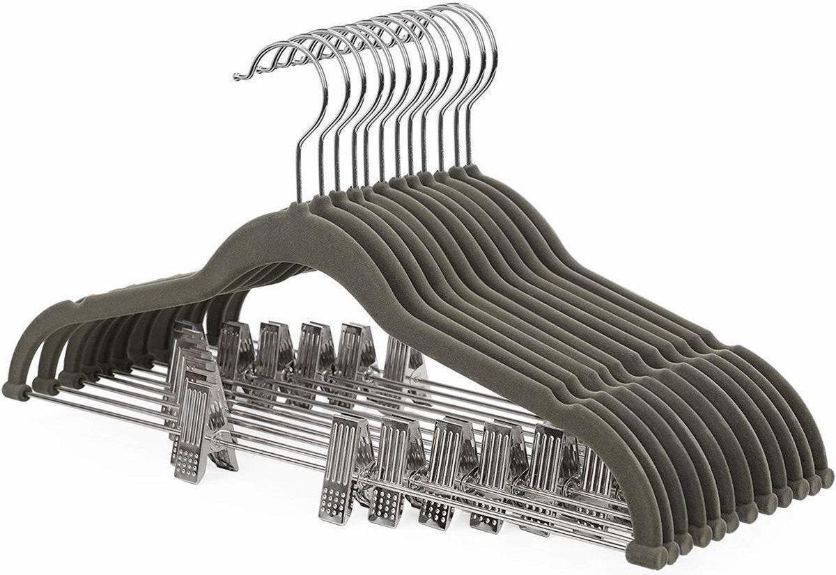 Nancy's Kledinghanger Set van 12 - Antislip clips - 360 ° Draaibare Kledinghangers