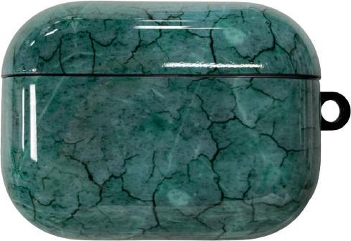 Airpods Pro Hoesje - Airpods Pro Cover - Airpods Pro Case - Airpods Pro Hardcase - Airpods Pro Bescherming - Airpods Case - Geschikt voor Airpods Pro - Marble Green