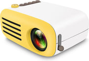 Miniprojector 1080P ondersteunt 600 lumen video beamer USB / TF-kaart / AV home theater kinderen draagbare video beamer met afstandsbediening / Geel