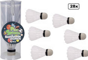 28x Badminton shuttles wit - shuttle spel en sport badminton