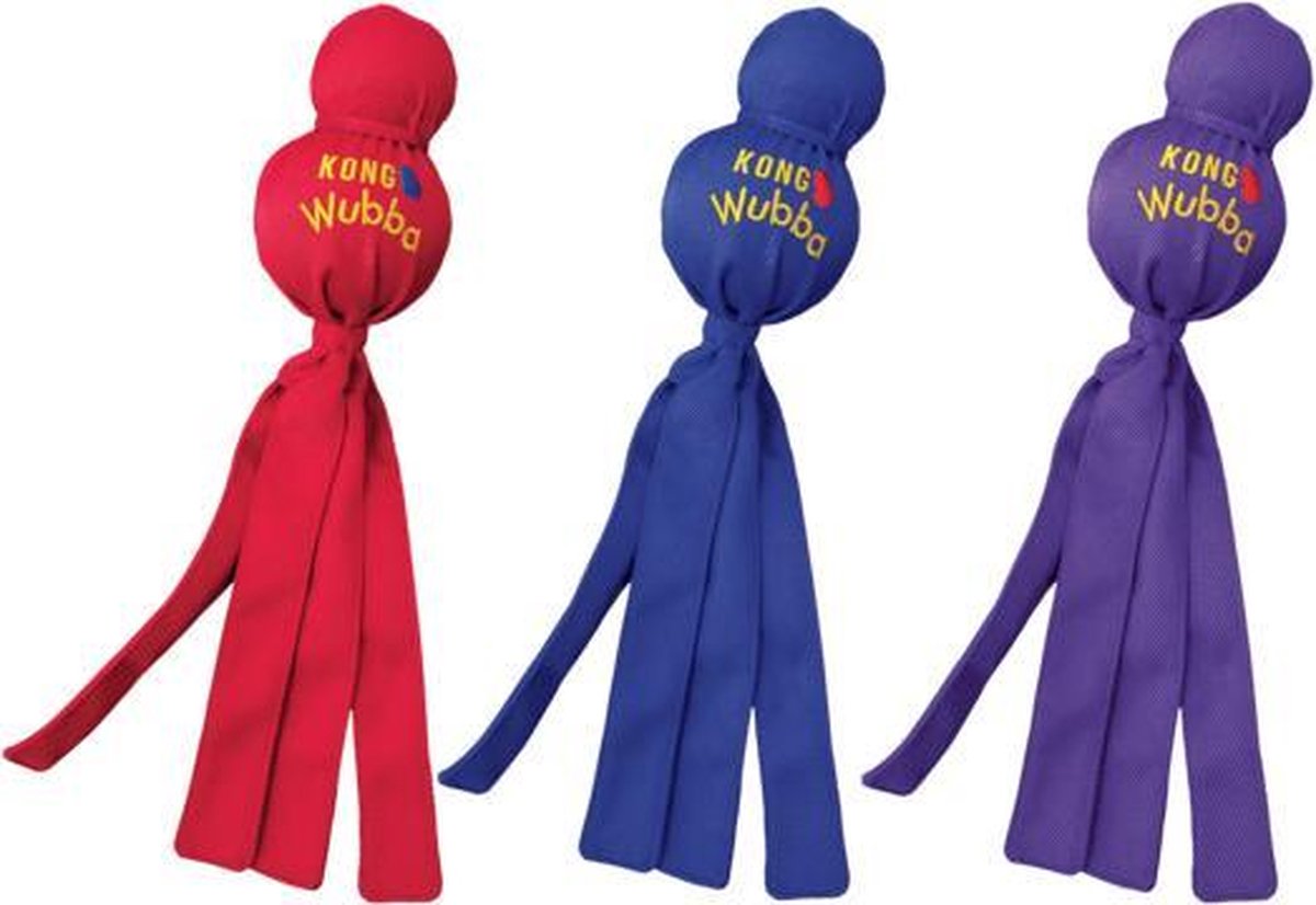 Kong - Wubba - Hondenknuffel - Ratelgeluiden - Krinkelstaarten - 33CM - L