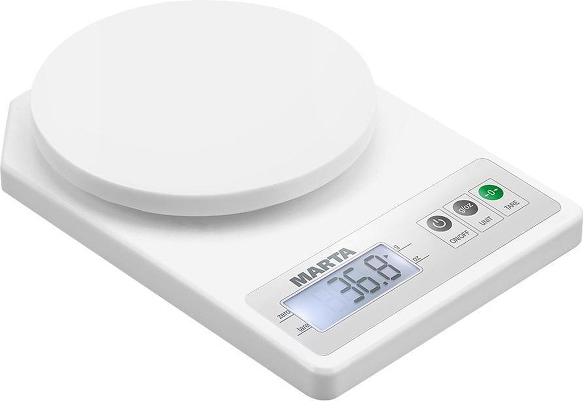 MARTA MT-1637 Keukenweegschaal|5kg|white pearl