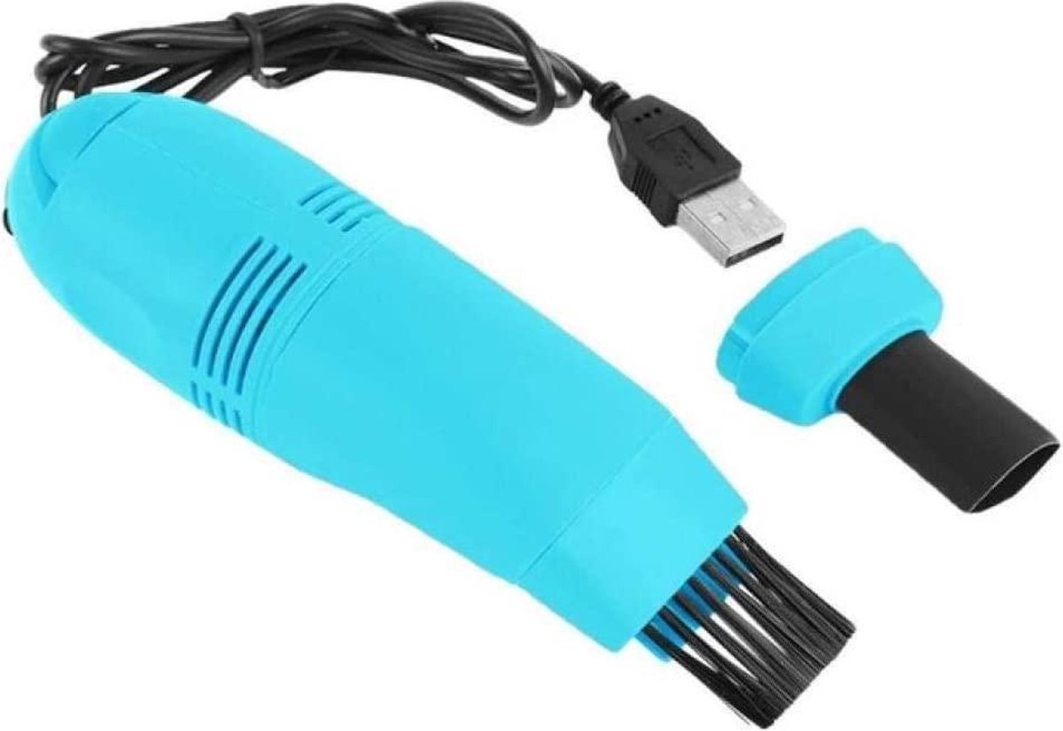 Auto-interieurreiniger mini usb auto stofzuiger laptop borstel auto-interieur ventilatie stofverwijderingsset plug-in stofzuiger - licht blauw