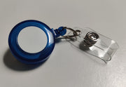 Kunststof Yoyo Sleutelhanger Pashouder - Roller Clip - Trekkoord - Skipashouder - Blauw - 80 cm