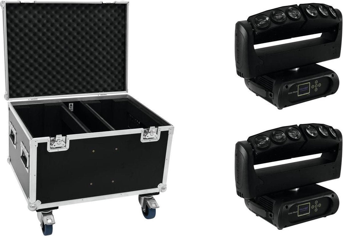 FUTURELIGHT Set 2x Color Wave LED Moving Bar + Case