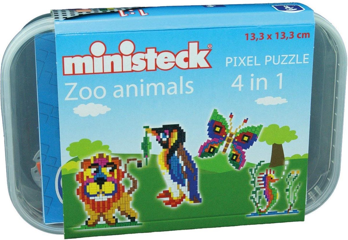 Ministeck: Dierentuin dieren 4 in 1 - ca. 510 delen