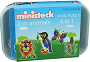 Ministeck: Dierentuin dieren 4 in 1 - ca. 510 delen