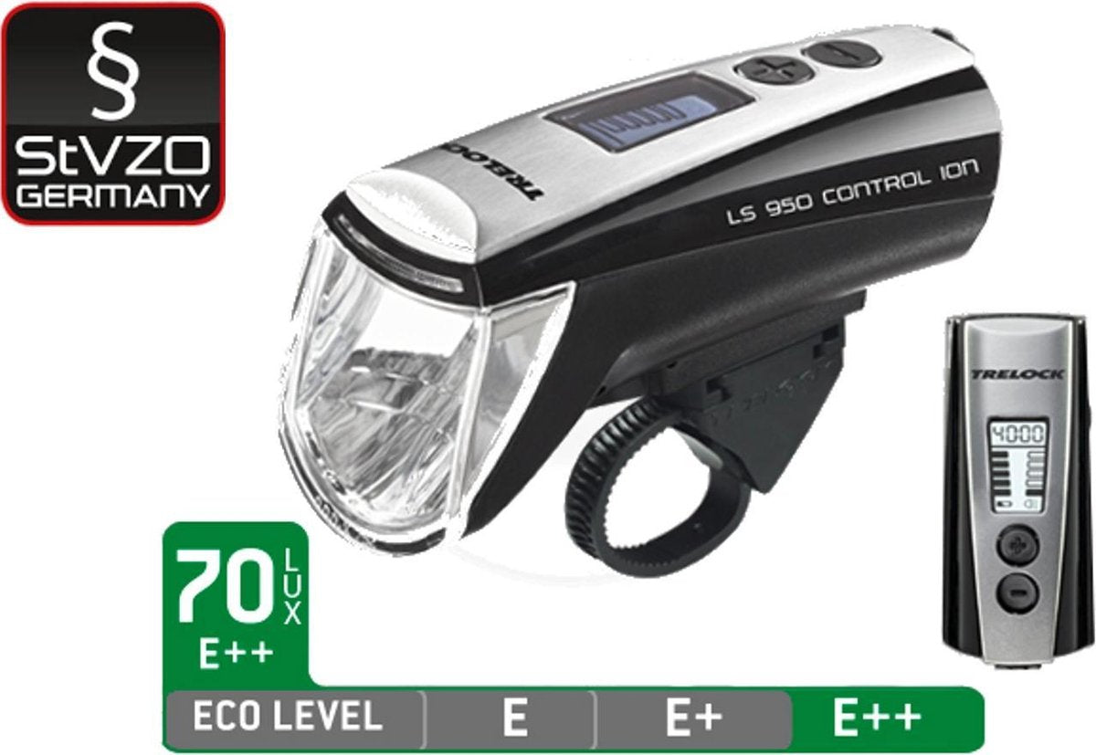 Trelock LS 950 CONTROL ION / LS 720 Beleuchtungsset Fietsverlichting sets zwart