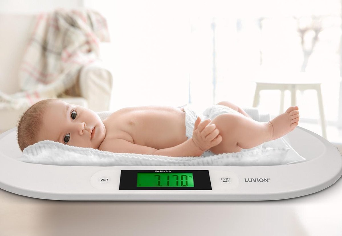 Luvion Babyweegschaal Exact-75 - Baby Weegschaal - Op 5 gram nauwkeurig - Meetlint inclusief