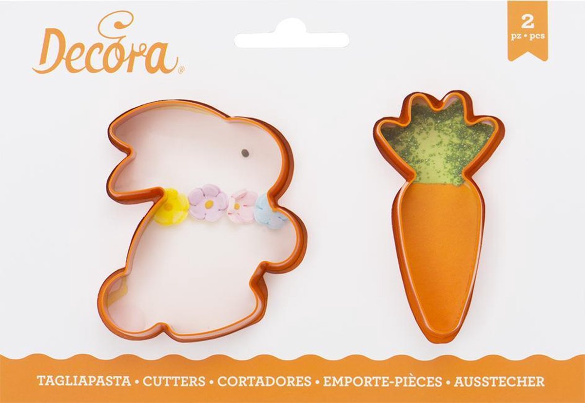 Decora Koekjes Uitsteker Set Konijn & Wortel -2 stuks-