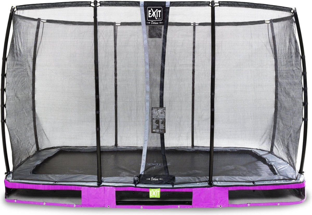Trampoline EXIT Elegant Premium inground - 244x427cm met Deluxe veiligheidsnet - paars