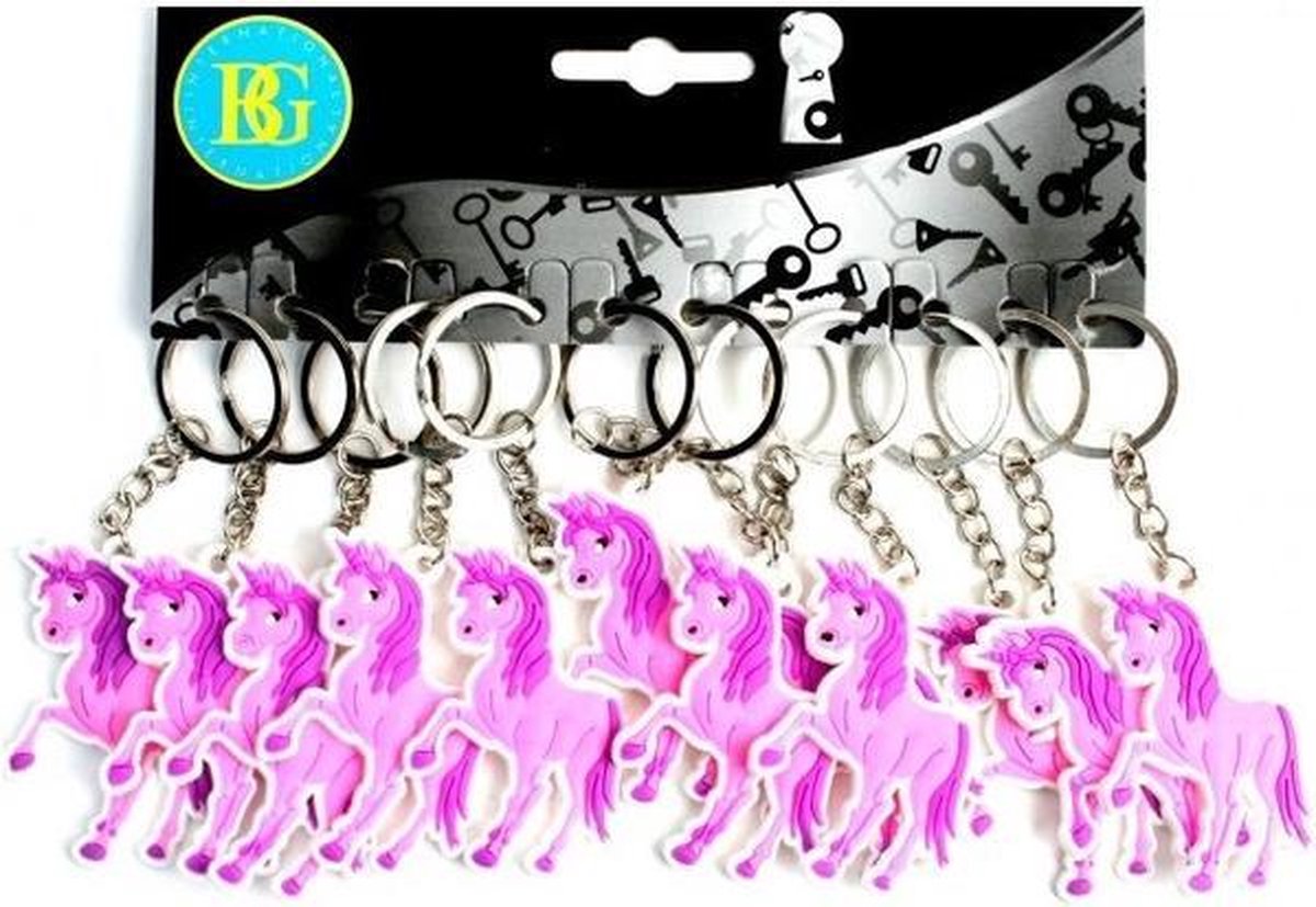 12 stuks unicorn / eenhoorn sleutelhangers / uitdeelcadeautjes / grabbelton