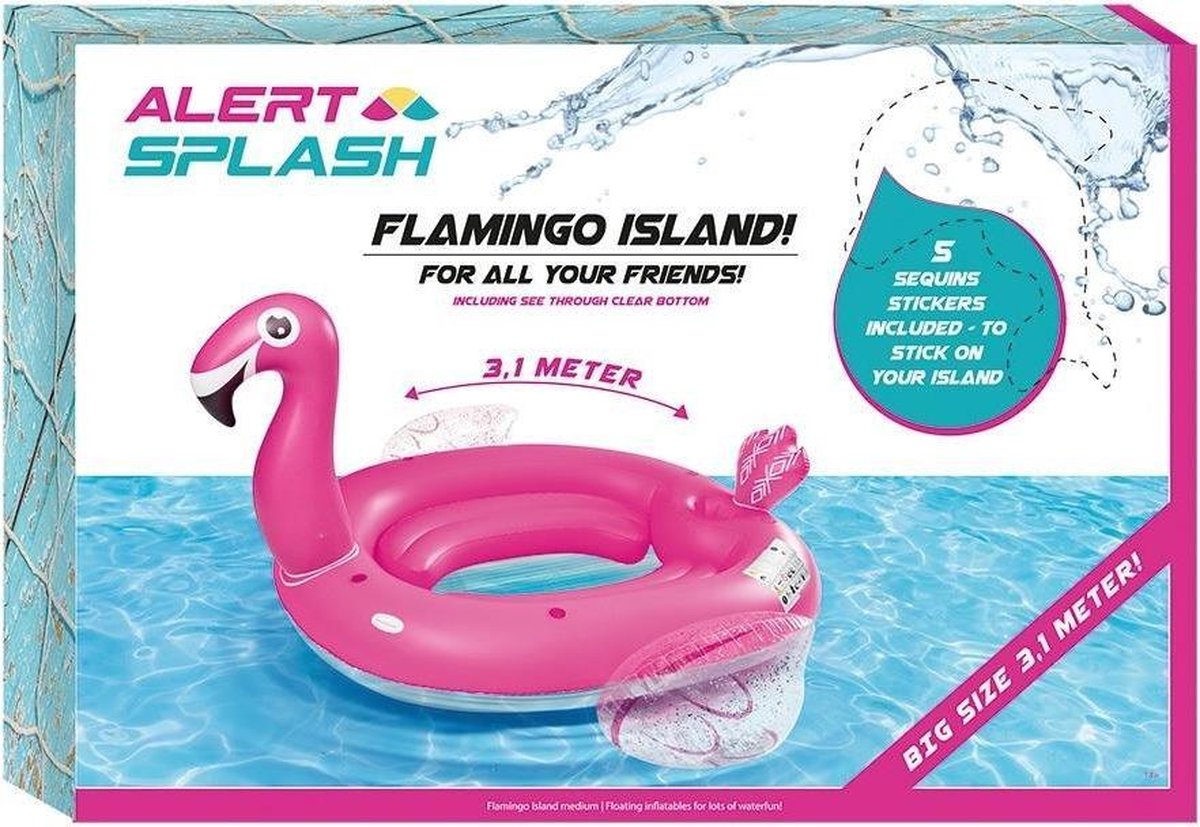 Alert Opblaasbaar Flamingo Eiland 310x270x175 cm