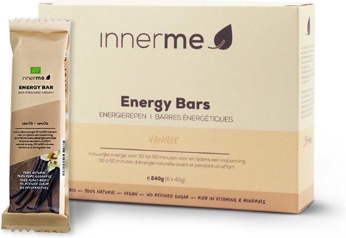 Innerme Energy Bars 'Vanille' - bio & vegan sportreep - 6 energierepen 40g