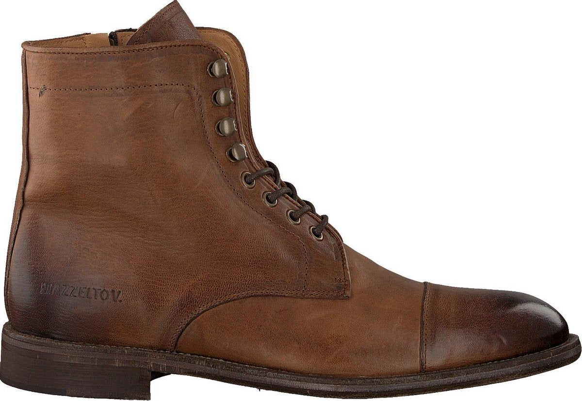 Mazzeltov 3706 Veterboots - Laarzen Met Veters - Heren - Cognac - Maat 43