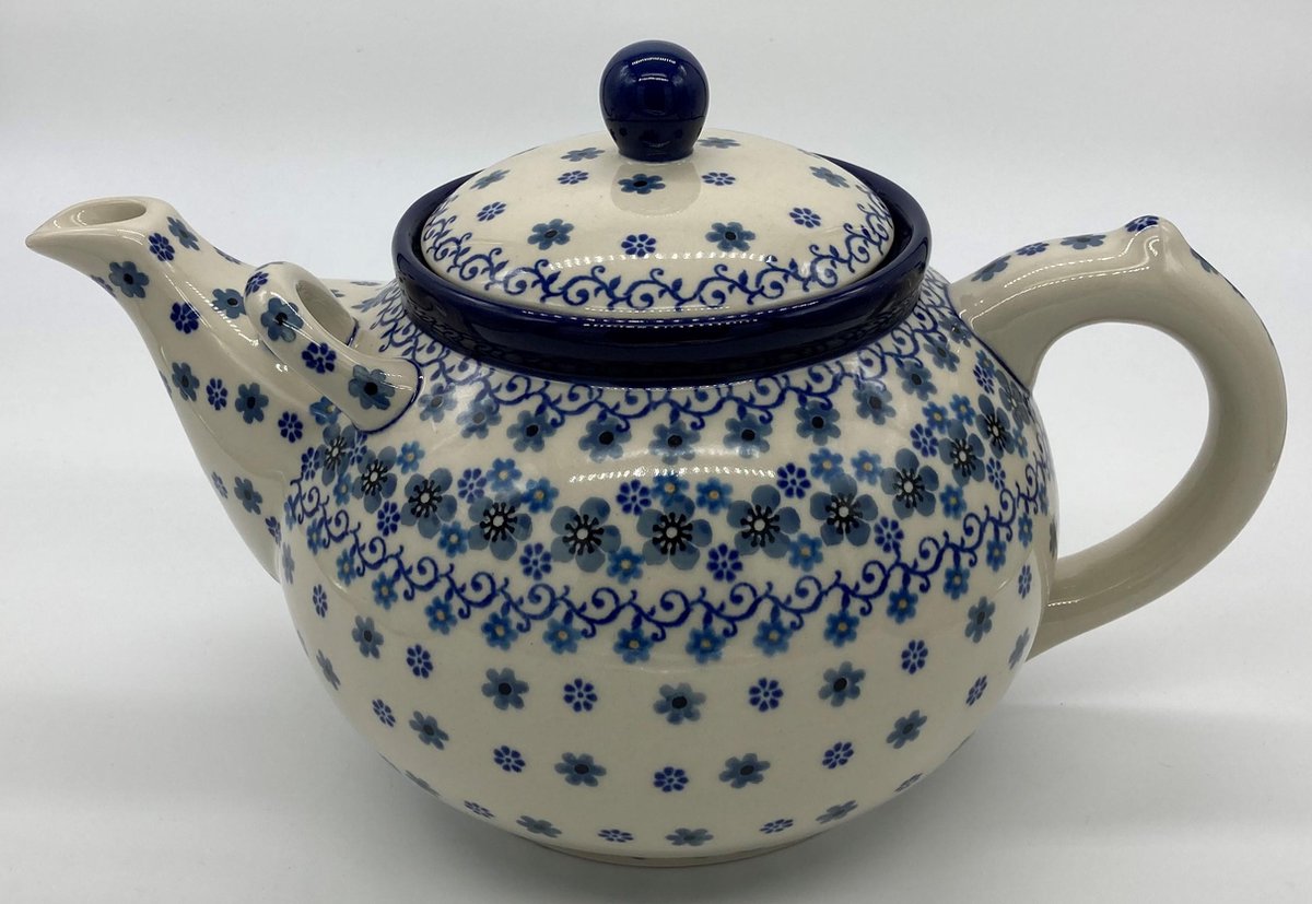 Bunzlau keramiek theepot fijn bloemetje