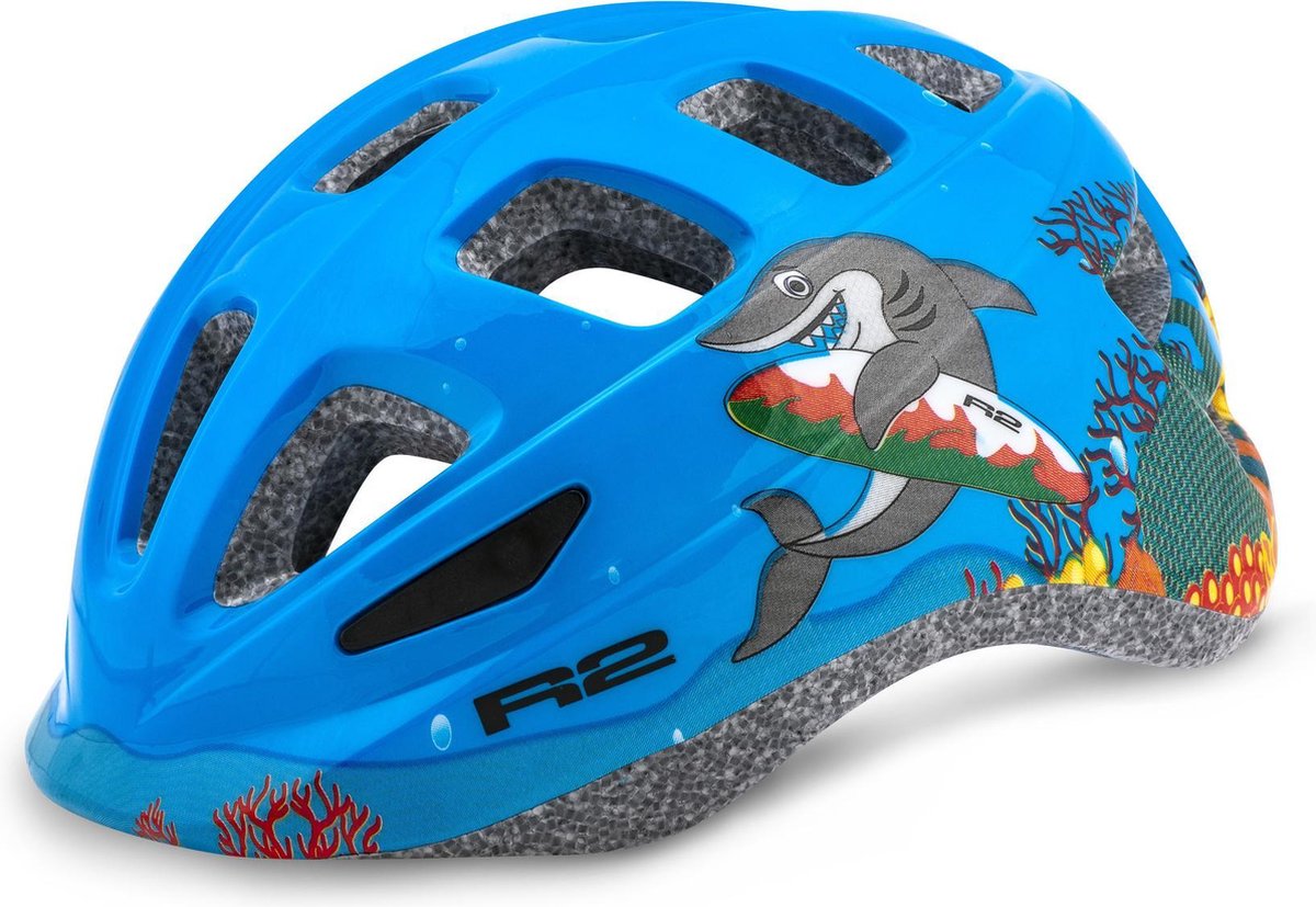 R2 Bunny Fietshelm Haai Kinderen blauw XS 48 - 52cm