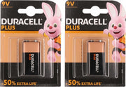 2x Duracell plus batterij 9 volt blok