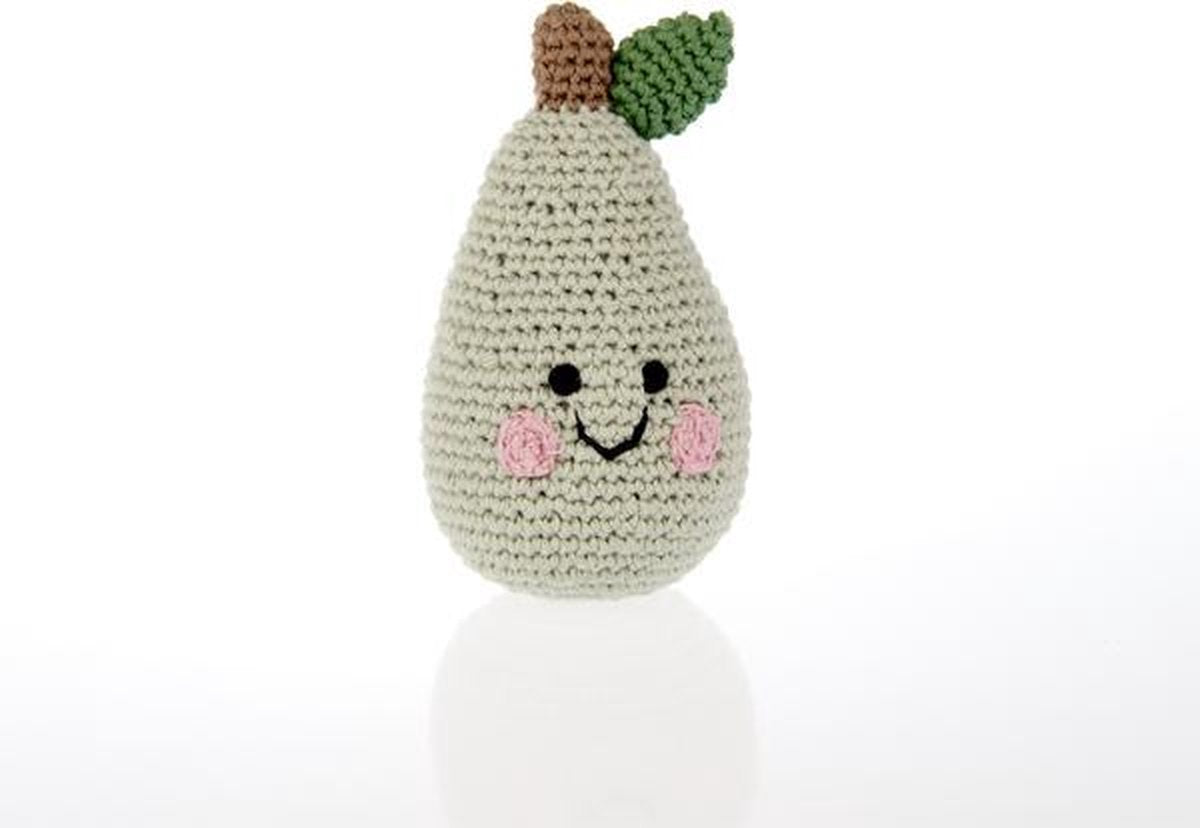 Pebble Organic rammelaar - friendly pear - fairtrade - duurzaam