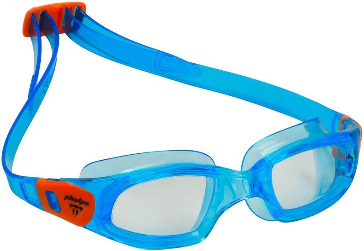 Phelps Tiburon Kid - Zwembril - Kinderen - Clear Lens - Aqua/Oranje