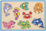 Jouéco Vormenpuzzel Zeedieren 8 Stukjes Blauw