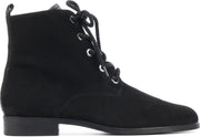 Hassia Vrouwen Suède Crocoprint Veterboots / Laarzen / Damesschoenen 306242 - Zwart - maat 40.5