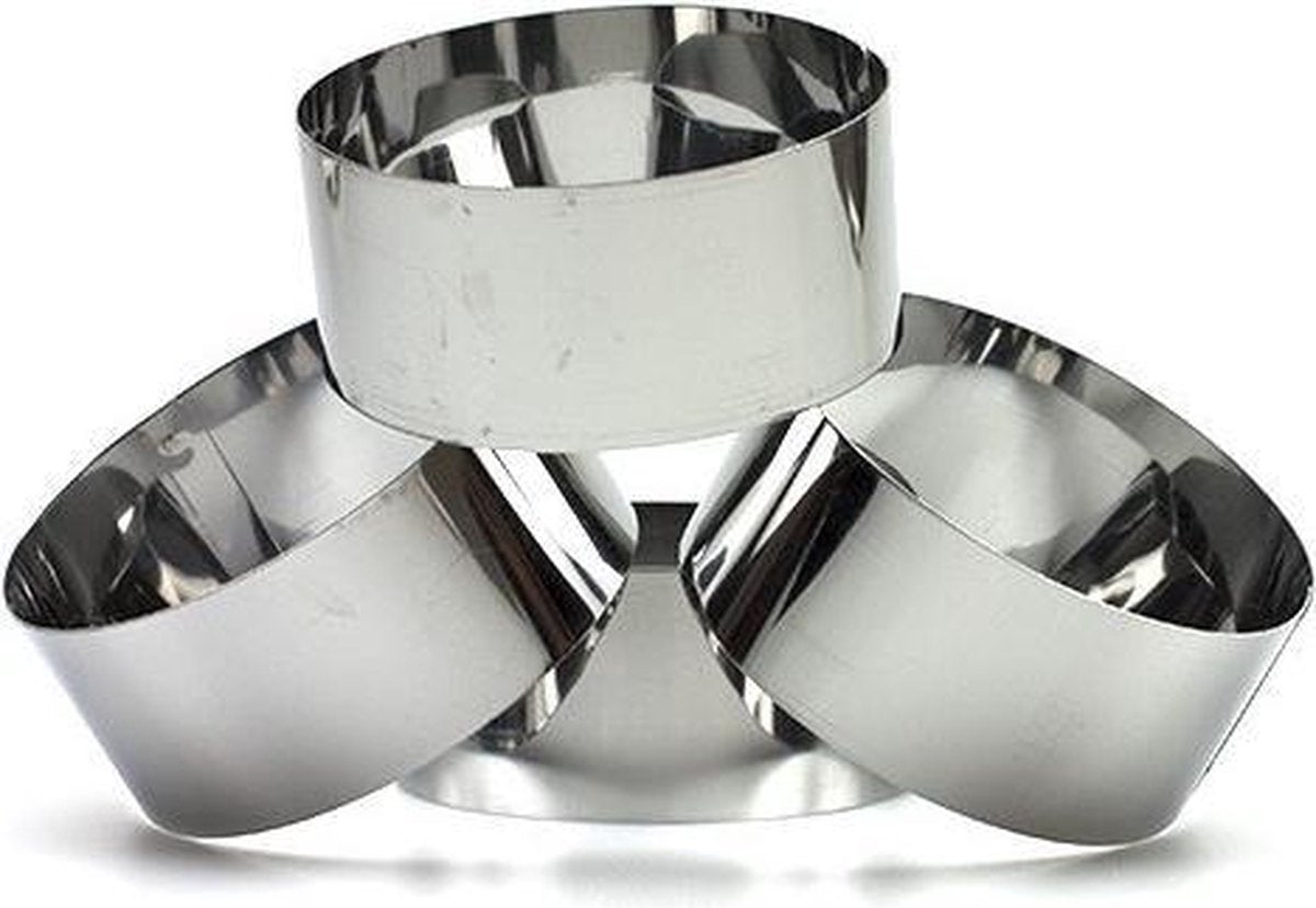Taartring 7.5 x 4.5 cm set/4