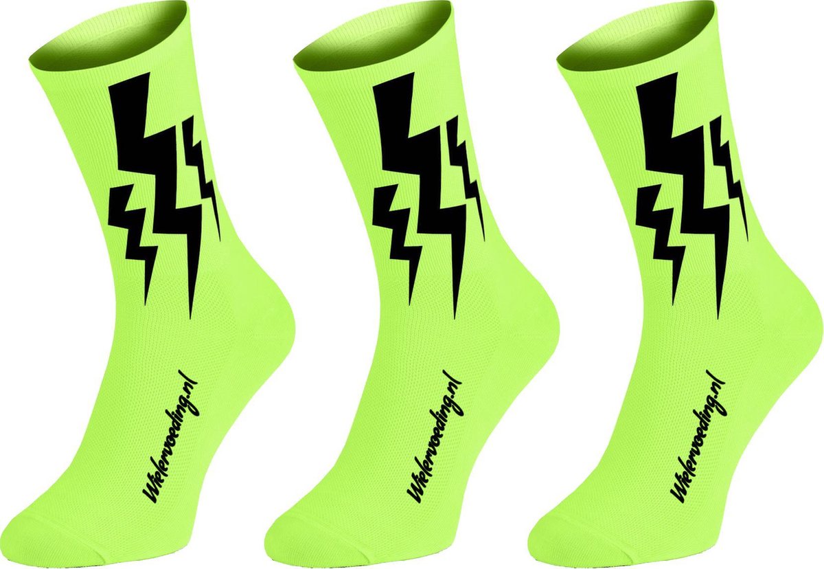 Winaar Lightning Fietsokken Fluo Geel Maat S (39-41) - 3 Paar
