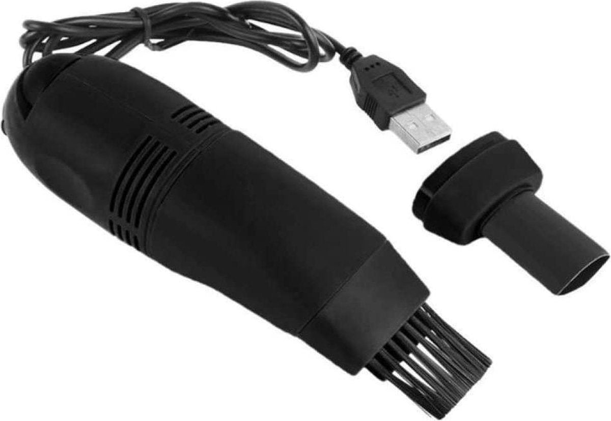 Auto-interieurreiniger mini usb auto stofzuiger laptop borstel auto-interieur ventilatie stofverwijderingsset plug-in stofzuiger - zwart