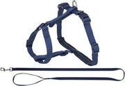 Trixie kattentuig premium met riem indigo - 33-57x1