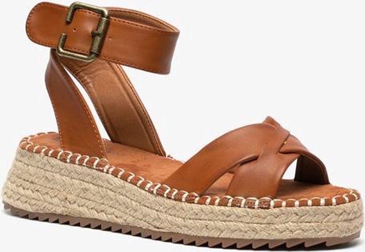 Blue Box dames espadrilles - Cognac - Maat 37