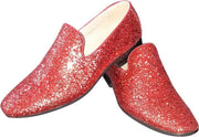 Heren - glitter schoen - disco schoen - party shoe - De Toppers - feest - kerstmis - carnaval - glitter and glamour - rood - 46