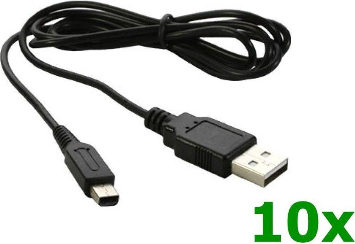 USB Oplader voor Nintendo DSi (XL) 3DS (XL) 2DS 10 stuks