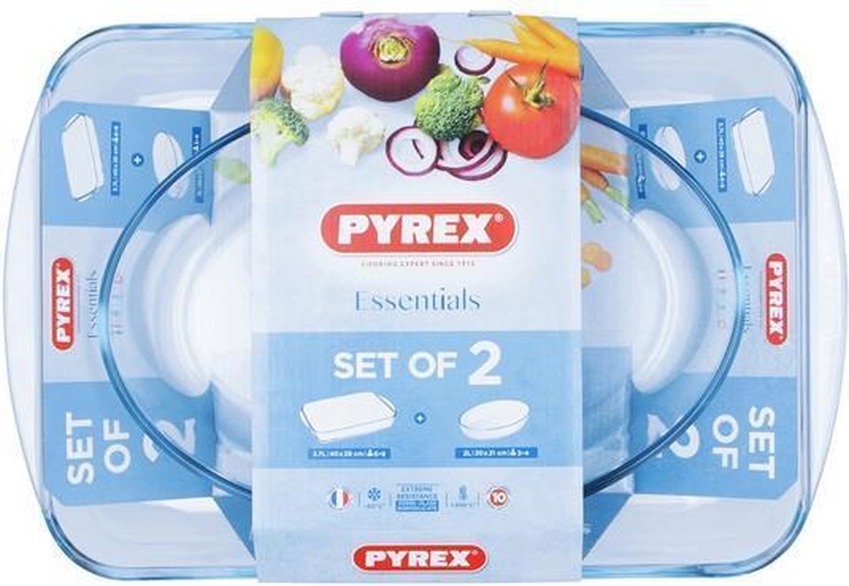Set met ovenschalen Pyrex Essentials Borosilicaatglas (30 x 21 cm + 40 x 27 cm) (2 pcs)
