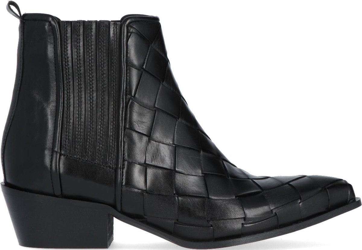 Notre-V 08b-201 Enkellaarsjes - Enkelboots - Dames - Zwart - Maat 38