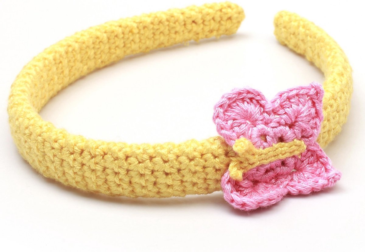 Naturezoo Haarband Vlinder Geel/roze