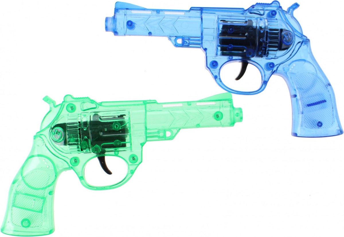 Toi-toys Pistolen 2 Stuks Met Licht Groen/blauw 24 Cm