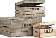 Set kisten 1970 met klapdeksel