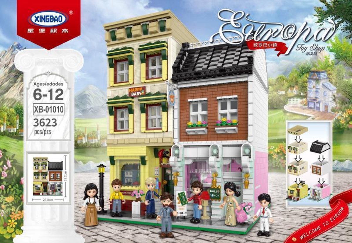 Xingbao XB-01010 Romantische Speelgoedwinkel - 3333 bouwblokjes - Lego Compatibel - Bouwdoos